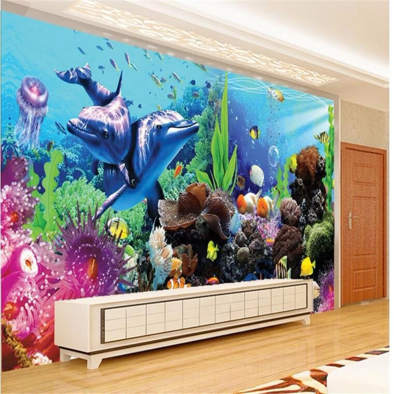 Aquarium Fish Live Wallpaper - Papier peint mural 3D personnalisé beibehang,
