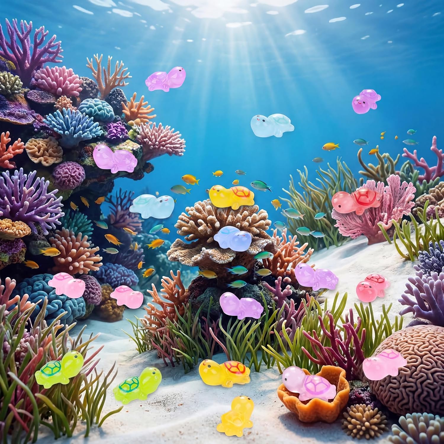 25 mini-tortues en résine lumi - Fish Toy In Aquarium avis et prix