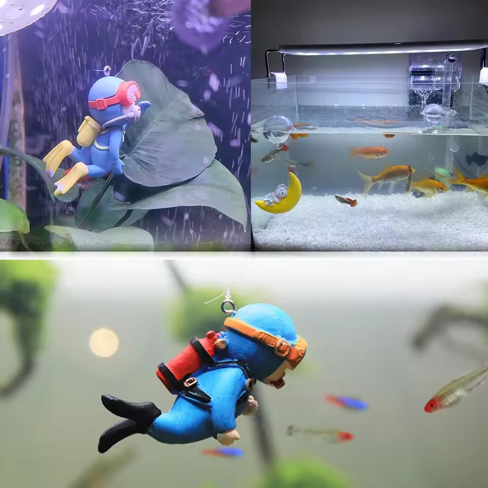 Ornements de plongeur pour aqu - Aquarium Fish Popular avis et prix